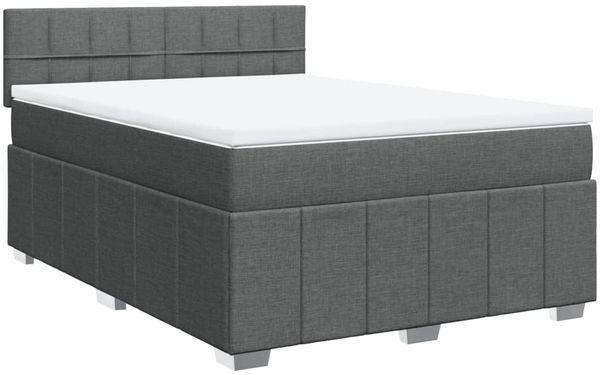 vidaXL Boxspringbett mit Matratze Dunkelgrau 140x200 cm Stoff 3289392 Bild 3