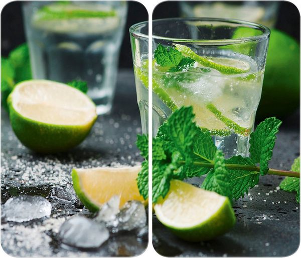 WENKO Herd-Abdeckplatte Mojito Glas 52x30cm 2Stück