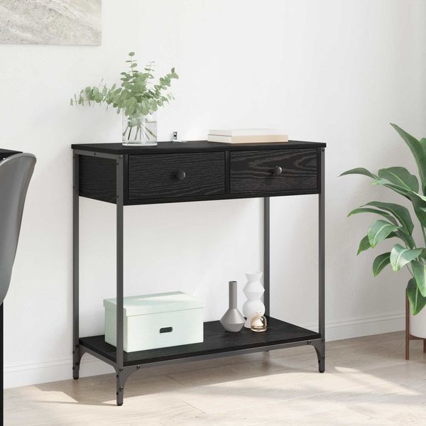 vidaXL Konsolentisch Schwarz Eichen-Optik 75 x 34,5 x 75 cm 882250