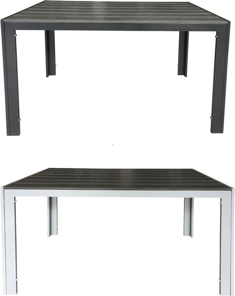 FIRE SOUL Nonwood Alu-Gartentisch Gartenmöbel anthrazit/grau 120x70 cm