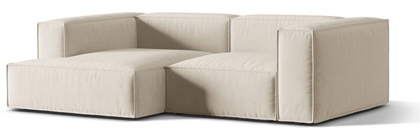 Micadoni Ecksofa Nuria 3-Sitzer Links Samt Beige Bild 2