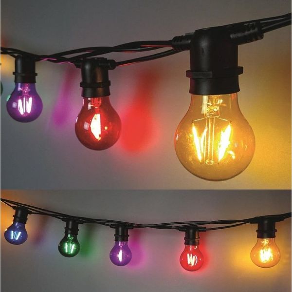 FHS LED-Lichterkette 33385 Party Filament Lichterkette 10er Birne bunt