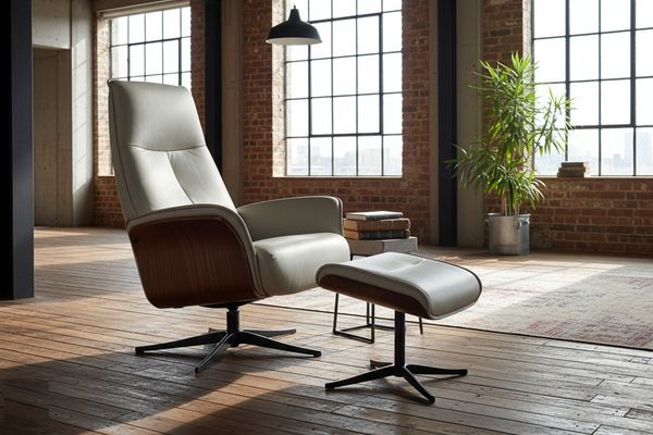 KAWOLA Relaxsessel FERREIRA Drehsessel Leder grau mit Hocker 106 x 84 x 78 cm
