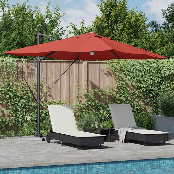 vidaXL Sonnenschirm mit LED-Lichtleisten Terrakotta 351 x 250 x 253 cm 42003366