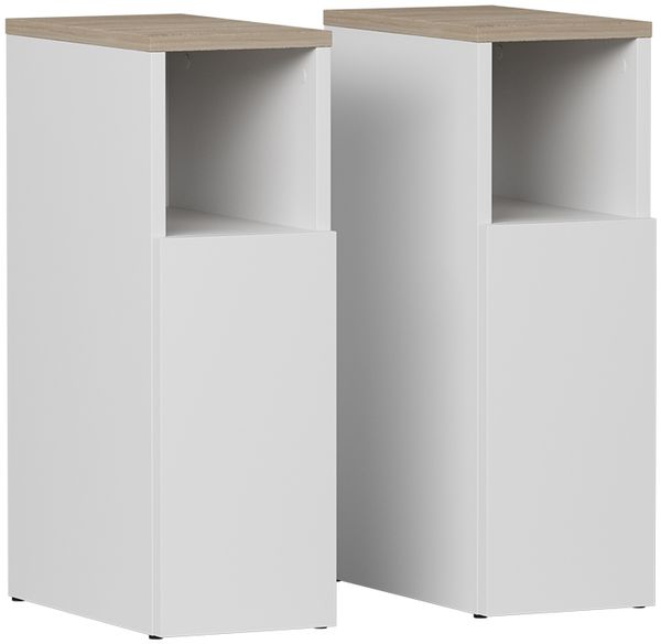Nachttisch Enton Weiß/Sonoma 2er set Vicco