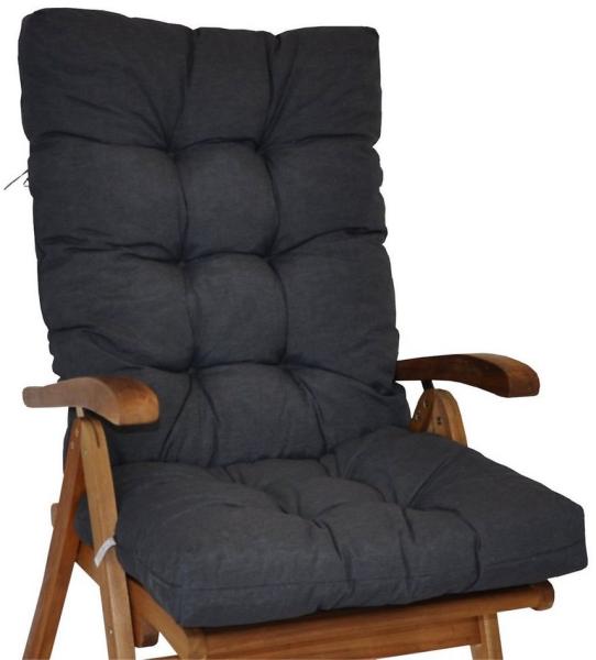 Rattani Hochlehnerauflage Hochlehner Auflage Sylva Hochlehner Auflage Gr. 120 x 50 cm Antracite