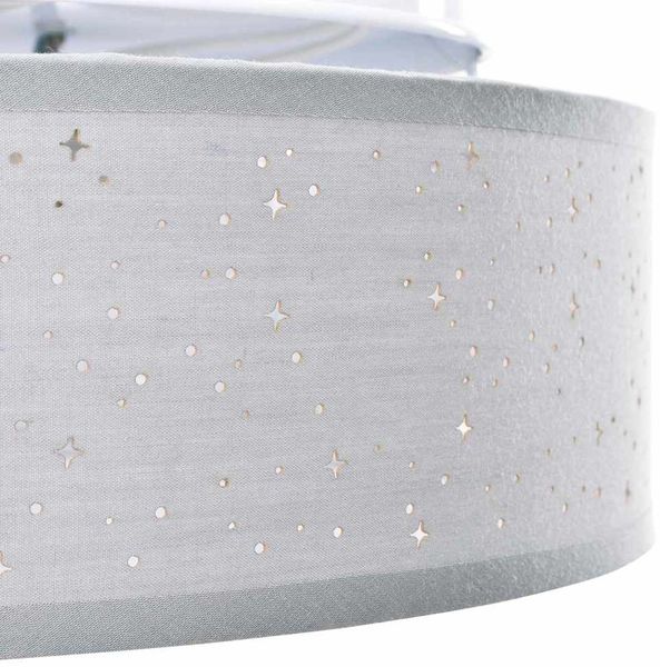 vidaXL Deckenlampe mit Strahlern Grau 30 x 30 x 13,5 cm Stoff 42001212 Bild 8