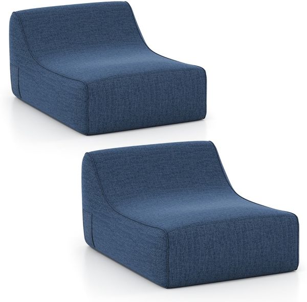 Aufblasbarer Lounge-Sessel ergonomisches aufblasbares Lazy Sofa mit abnehmbarem Bezug Blau