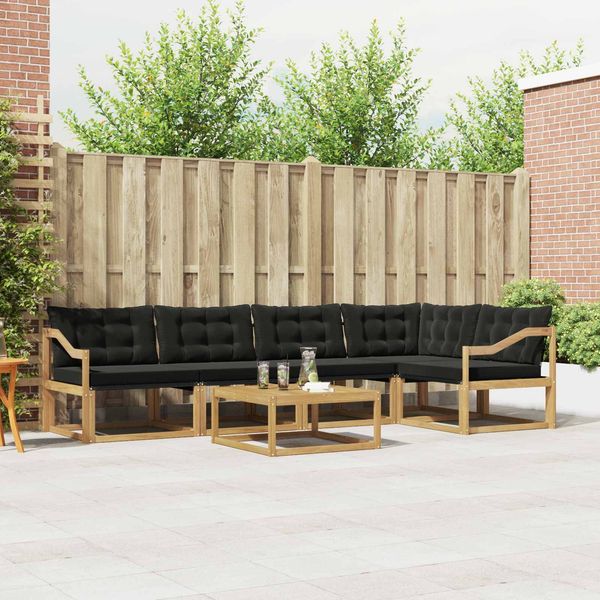 vidaXL Outdoor-Sofagarnitur 6 pcs Weiß und Schwarz 79 x 79 x 37 cm 3388718