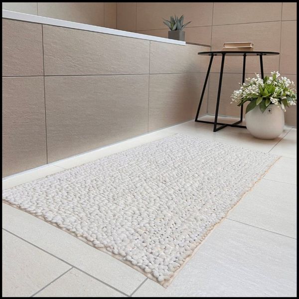 LIVINA HOME Badematte Badteppich rutschfeste Badematten, flauschiger und weicher Badteppich, rutschhemmend beschichtet, Chenillen Optik, trockene und schimmelresistente Badedecke, wasserabsorbierend, fußbodenheizungsgeeignet, schnell trocknend, Chenill...