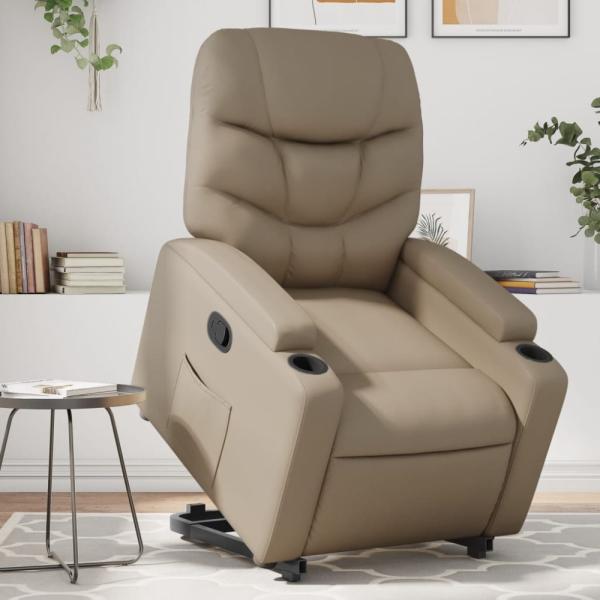 vidaXL Relaxsessel mit Aufstehhilfe Cappuccino-Braun Kunstleder 3204664