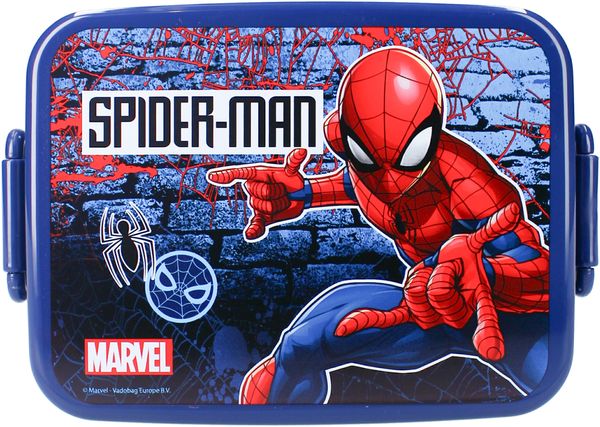 Spider-Man Brotdose – Dunkelblaue Lunchbox mit großem Aufdruck & Schnappverschluss