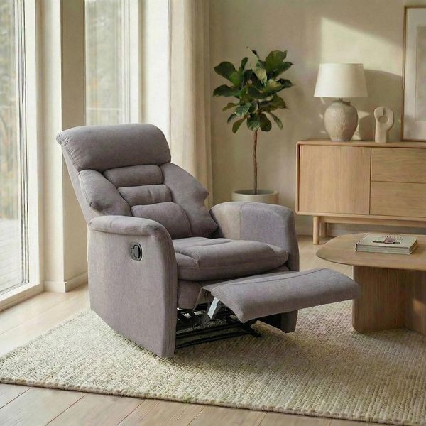 IDIMEX Relaxsessel RELAJO, Relaxsessel Fernsehsessel Liegesessel TV Sessel mit Stoffbezug in grau
