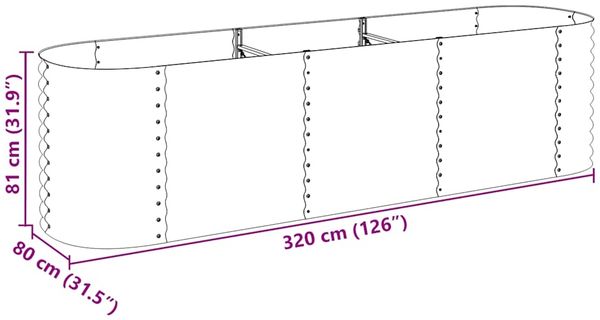 vidaXL Garten-Hochbeet 320x80x81 cm Verzinkter Stahl Silbern 45512 Bild 10