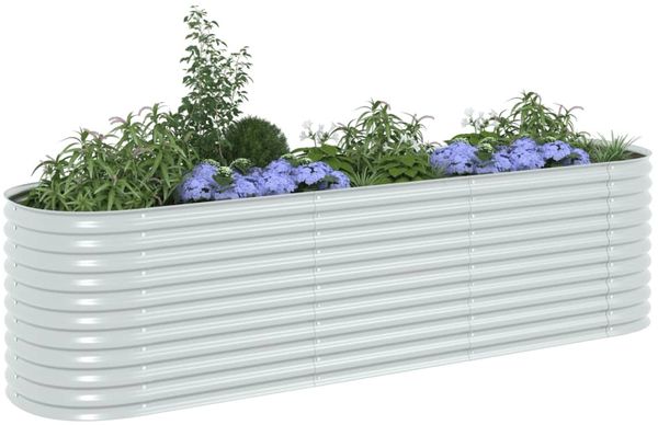 vidaXL Garten-Hochbeet 320x80x81 cm Verzinkter Stahl Silbern 45512 Bild 3