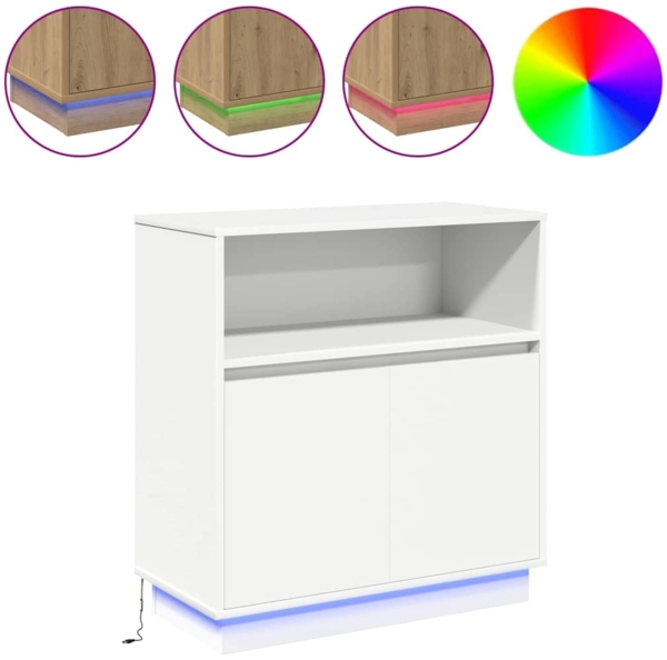vidaXL Sideboard mit LED Weiß 71 x 34,5 x 75 cm Holzwerkstoff 869650 Bild 3