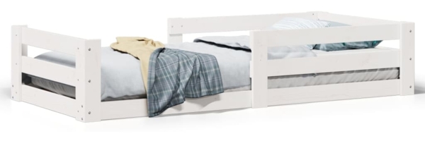 vidaXL Massivholzbett ohne Matratze Weiß 75x190 cm Kiefernholz 855697