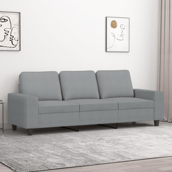 vidaXL 3-Sitzer-Sofa Hellgrau 180 cm Stoff 359399