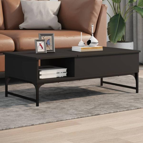 vidaXL Couchtisch Schwarz 100x50x35 cm Holzwerkstoff und Metall 845391