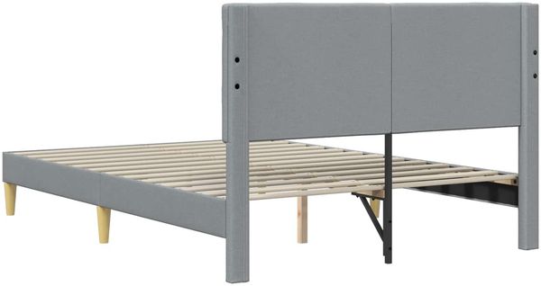 vidaXL Bettrahmen mit Kopfteil Hellgrau 120 x 190 cm Stoff 42027779 Bild 6
