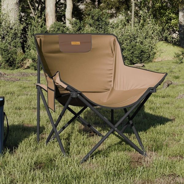 Campingstühle 2er Set, Gartenstuhl mit Tasche Klappbar Braun