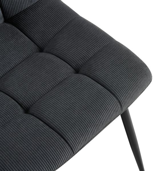 CLP 2er Set Esszimmerstuhl Tilde gepolstert mit Rückenlehne bis 150 kg belastbar,schwarz Cord Bild 6