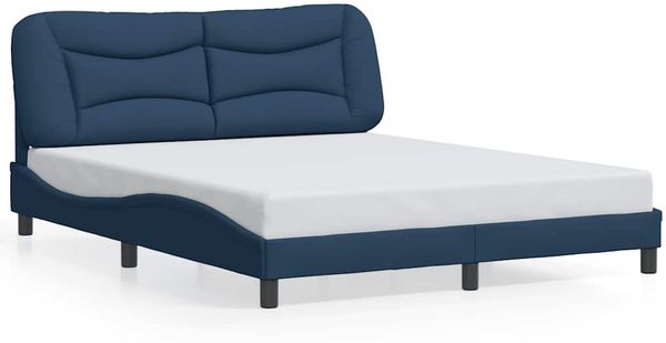 Doppelbett, Bettgestell Modernen ohne Matratze Blau 160x200 cm Stoff d1822e