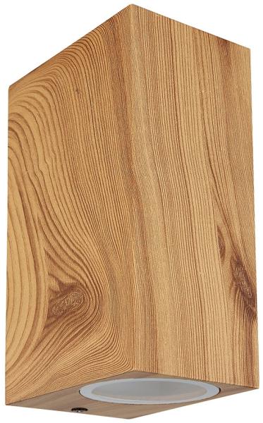 Außenleuchte, Wandleuchte, Alu, Holzoptik, UP & DOWN