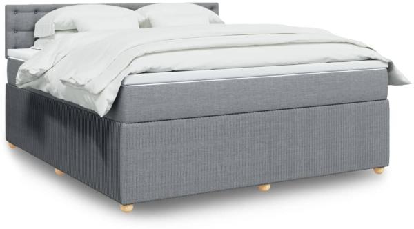 vidaXL Boxspringbett mit Matratze Hellgrau 180x200 cm Stoff 3289849