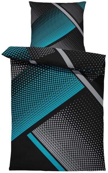 One Home Bettwäsche Fotodruck, Mikrofaser, 4 teilig, Geometrisch Grafisch Modern, Knitterfrei Weich für Sommer und Winter