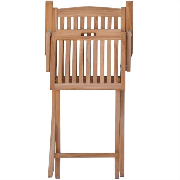 Teak Klappstuhl Ancona mit Armlehnen - 2 Stück 95 cm Creme Bild 9