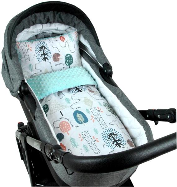 Kinderdecke BABYLUX Babydecke MINKY 2Set Kuscheldecke Decke 75 x 60cm Kinderwagen, BabyLux, MP119 - Minze - Igel