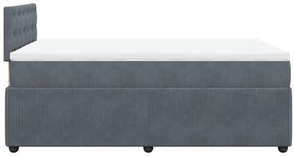 vidaXL Boxspringbett mit Matratze Dunkelgrau 120x200 cm Samt 3290023 Bild 7