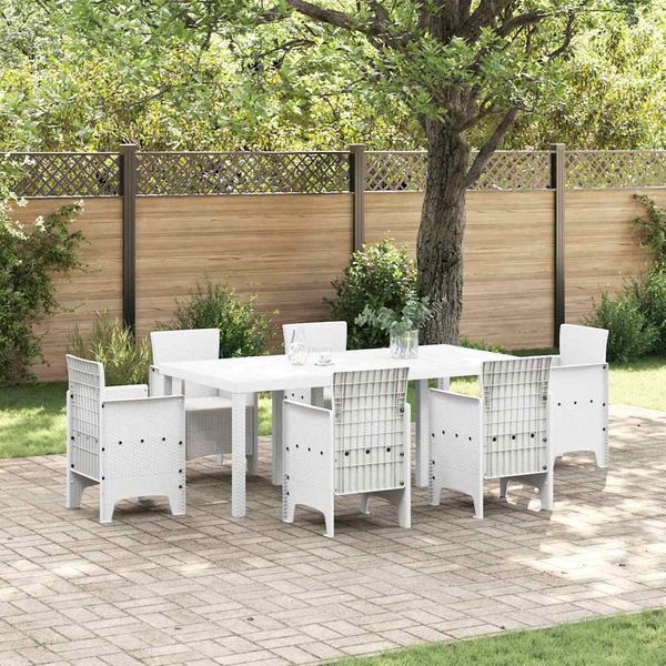 vidaXL Gartentisch Weiß 200 x 100 x 73 cm Poly-Rattan 871690