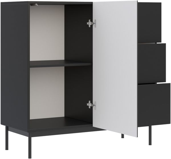 Selsey 'Olio' - Sideboard 1-türig, Schwarz, 100 cm Bild 4
