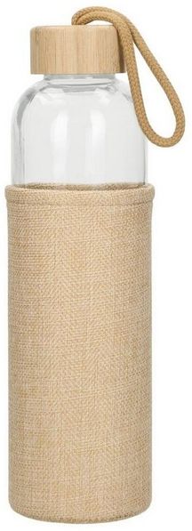 elasto Trinkflasche 700 ml Glasflasche "Natural" Wasserflasche mit softer Hülle, Sportflasche, Für Unterwegs, Bottle, Schule und Arbeit, Hülle