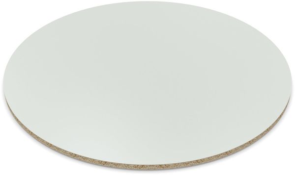 Dekor Spanplatte 19mm Tischplatte rund melaminharzbeschichtet grau mit ABS Kante Umleimer - Größe 100 x 100 cm - Höhe 1,9 cm - Farbe Lichtgrau Bild 3