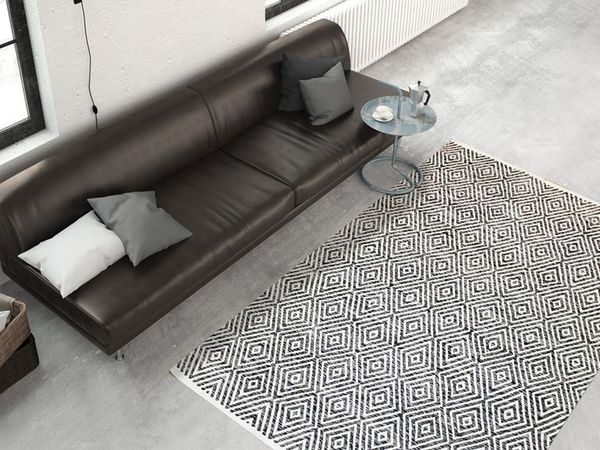 calo-deluxe Teppich Luba 333, rechteckig, Höhe: 7 mm, reine Baumwolle, Wohnzimmer