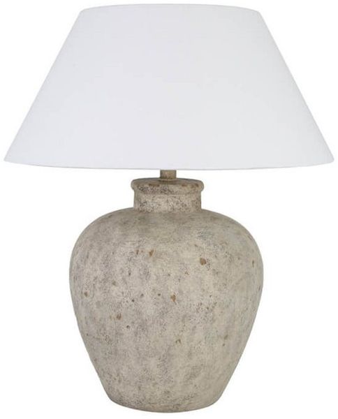 HOME DELUXE Kleine Tischlampe in Steinoptik LENE - Weiß Bild 2