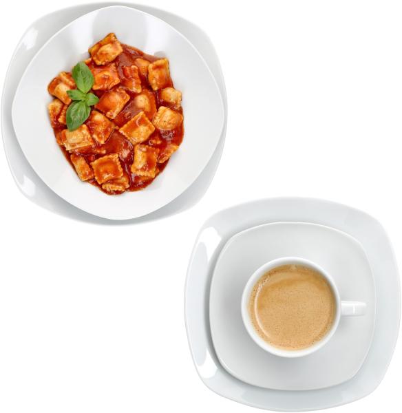 30tlg Kombiservice Lotta weiß Porzellan 6 Personen Tassen Untertassen Teller Bild 2