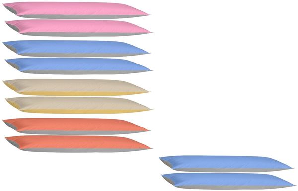 Kissenbezug Hülle Doppelpack mit Reißverschluss 40 x 145 cm Jersey Hellblau/Grau