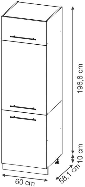 Kühlumbauschrank Fame-Line GrauBeige 60 cm Vicco Bild 3