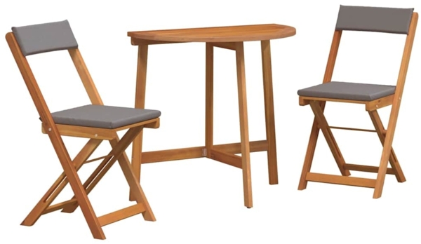 vidaXL Bistrogarnitur mit Kissen 3 pcs Öl-Natur Massivholz Akazie 4105508