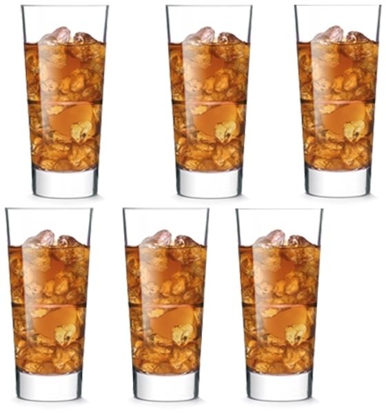 6er Set Longdrinkgläser á 35 cl aus gehärtetem Glas / Trinkglas / Trinkbecher / Longdrink / Softdrinkglas