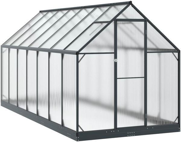 vidaXL Garten Gewächshaus mit Tür Anthrazit 183,5 x 423,5 x 207 cm 3433045