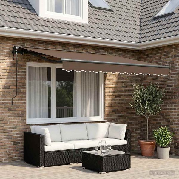 vidaXL Einziehbare Markise Taupe 3,5 x 2 m Stoff 3425759