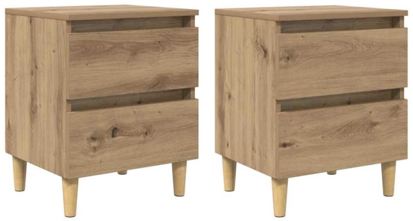vidaXL Bettschränke 2 pcs Artisan-Eiche 40 x 35 x 50 cm Holzwerkstoff 885671 Bild 1