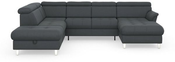 sit&more Wohnlandschaft Marano U-Form, inklusive Kopfteilverstellung, wahlweise mit Bettfunktion, Bettkasten
