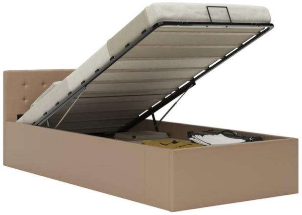 vidaXL Stauraumbett Hydraulisch Cappuccino-Braun Kunstleder 100×200 cm 285529