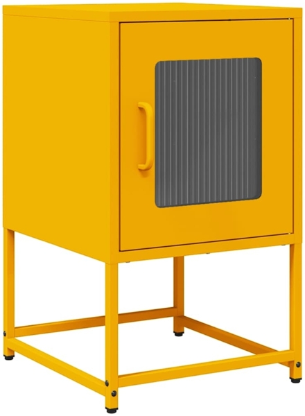 vidaXL Nachttisch Senfgelb 36x39x60,5 cm Kaltgewalzter Stahl 853329